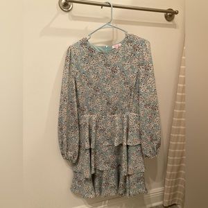 Pink Lily size L, long sleeve ruffle dress mini dress.